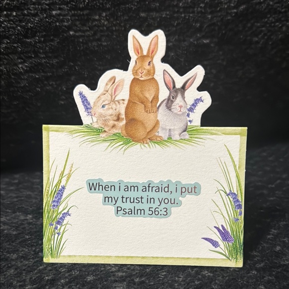 Inspirational Easter Bunny Place Cards with Bible Verses - Set of 6 cards - Picture 4 of 9